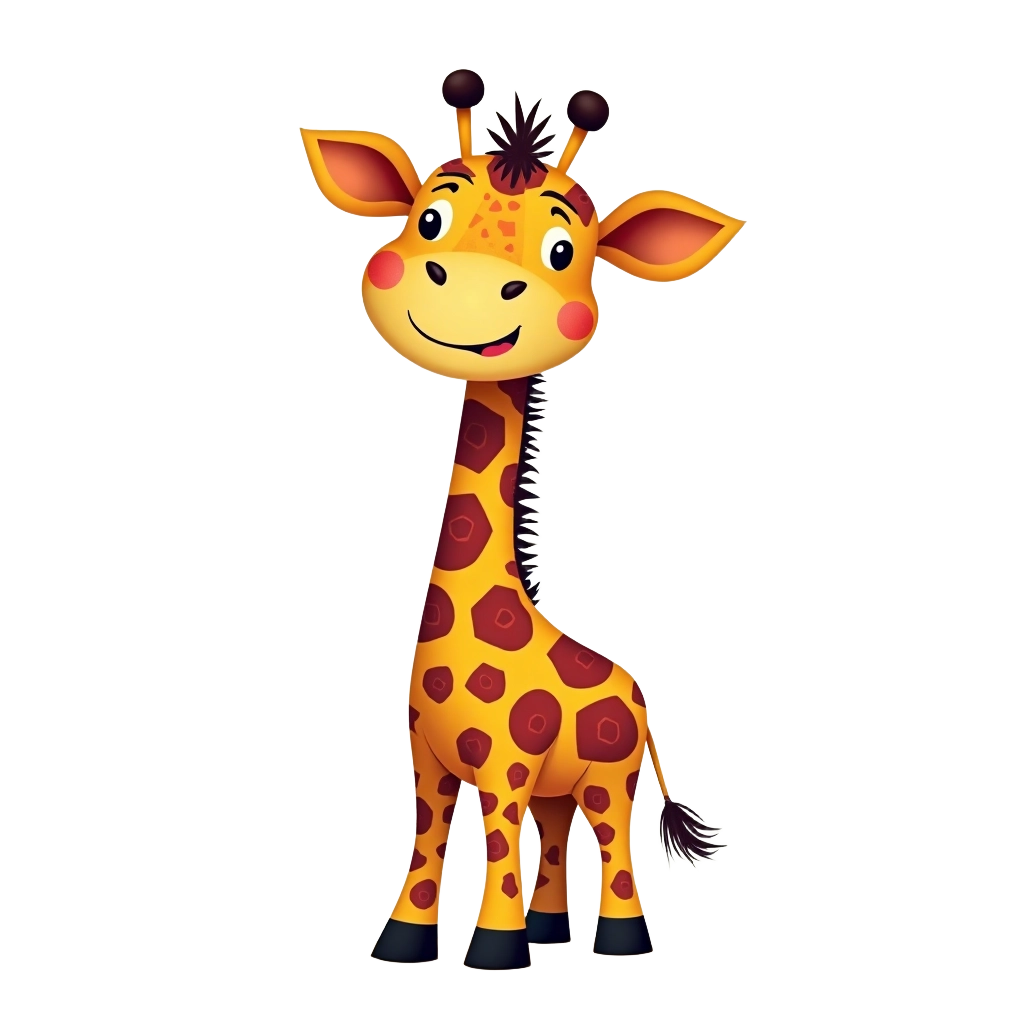 Adorable Cartoon Giraffe